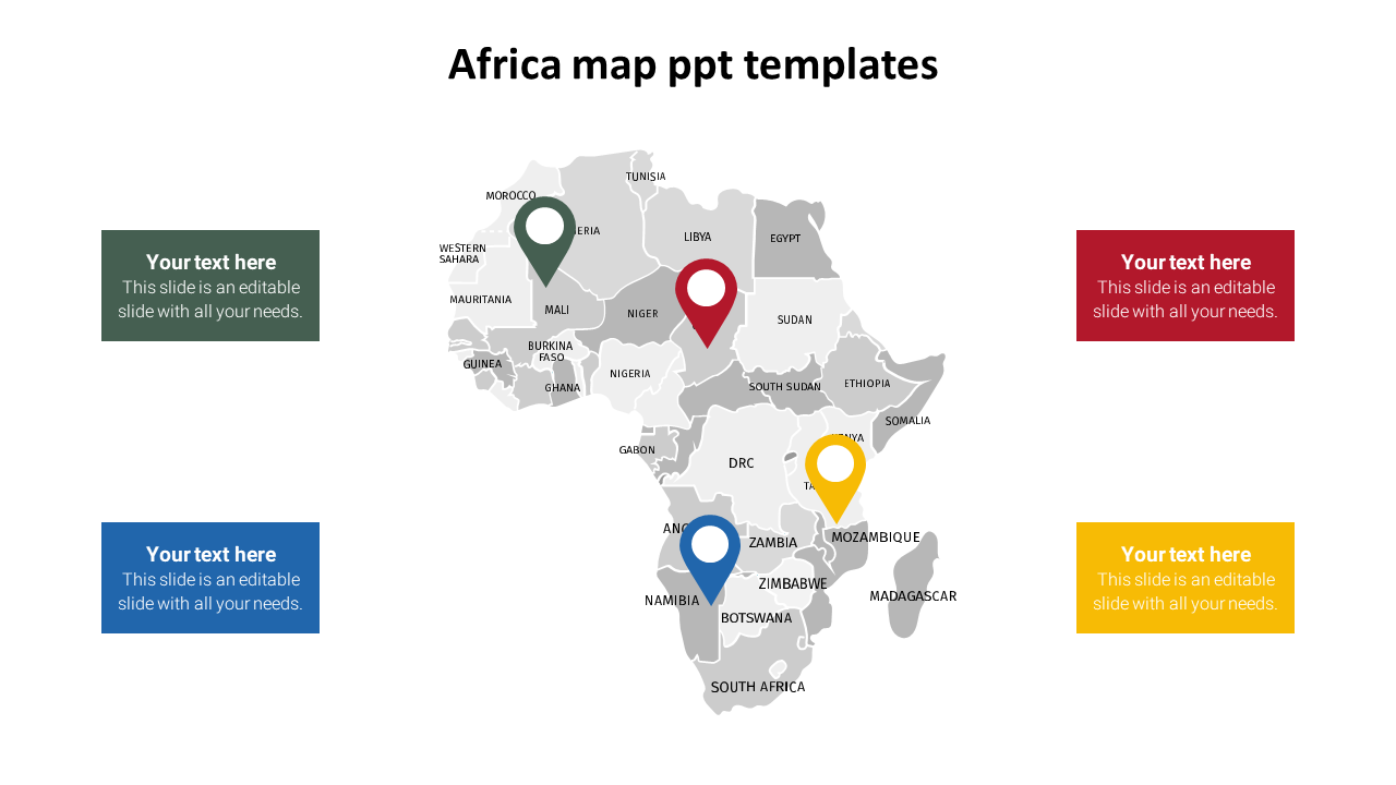 africa map ppt templates